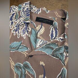 All Saints Men’s Hawaiian Floral Short Sleeve Button Up Resort size Large NWOT
